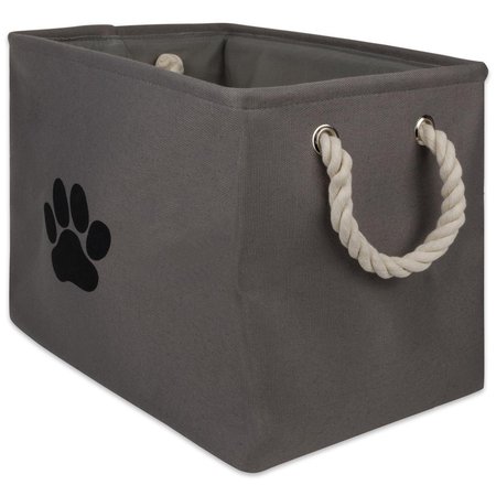 CONVENIENCE CONCEPTS 14 x 8 x 9 in. Polyester Rectangle Pet Bin Paw, Grey - Small HI2567785